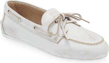 miu miu leather boat shoe|Miu Miu Boat Shoe (Women) .